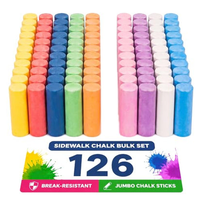 Color Splash S&S Worldwide Sidewalk Chalk Bulk Set (126 Count)