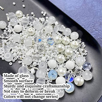 Assorted Glass Resin Beads Multi Size Colors Smooth Cracked Gravel Millet Spacer Beads for Bracelets Necklace Earring DIY Jewelry Making Craft