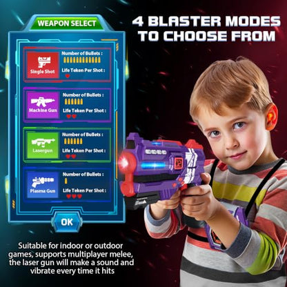 Laser Tag Guns Set of 4 Laser Tag Guns with Digital LED Score Display Vests (4 Count)