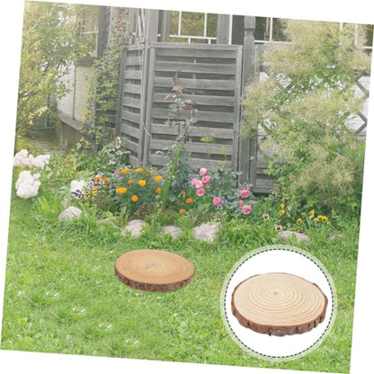 Wood Stepping Stone for Garden Walkway Decorative Path Beige