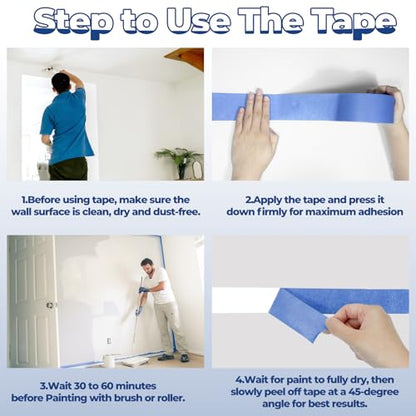 10 Rolls Blue Painters Tape 2 Inch (10 Count)