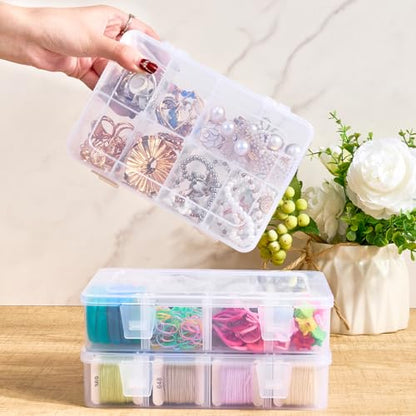 8 Grids Plastic Organizer Box with Adjustable Dividers (4 Count)