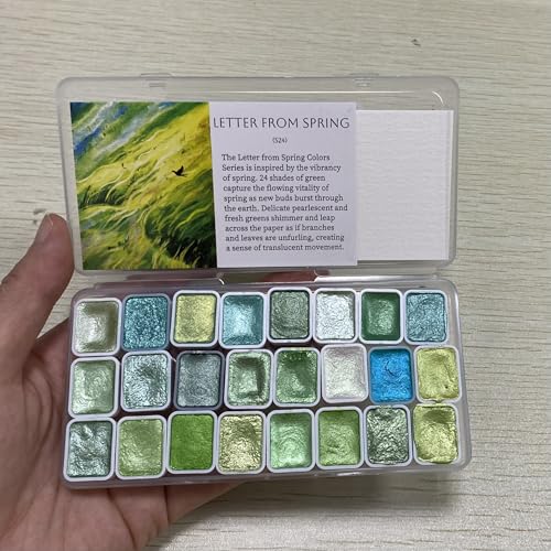 Mini Glitter Watercolor Paint Set with Paper (24 Count)