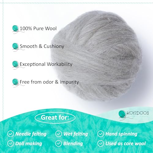Natural Wool roving (8 Ounce)