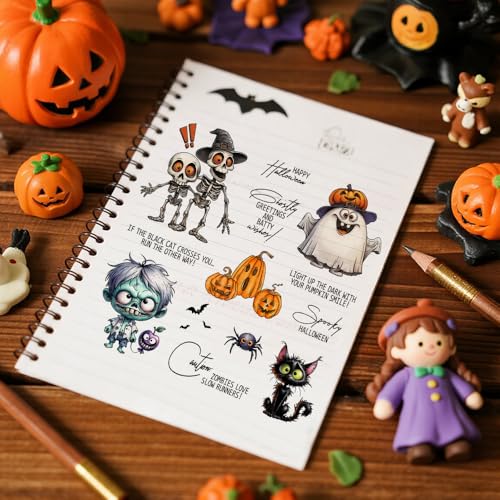 Halloween Clear Silicone stampReusable Stamp with Pumpkins