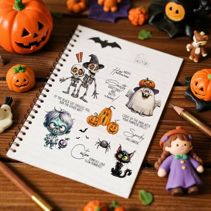 Halloween Clear Silicone stampReusable Stamp with Pumpkins