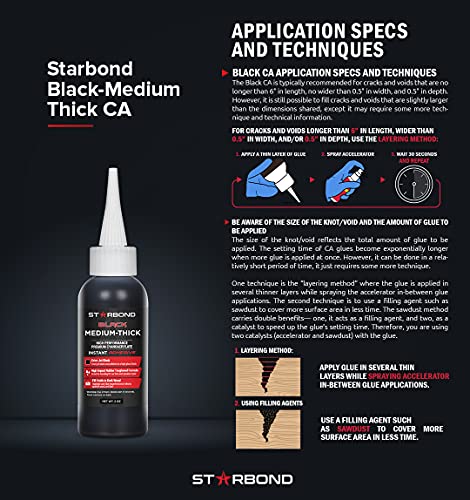 Black Medium Thick CA Glue Complete Refill Kit (16 Ounce)