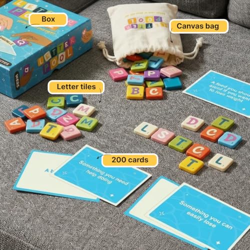 Letterpool: 2-12 Players Board Games for Adults, Family, Teens, Trivia, Word & Card Games Mixture, Fun & Easy to Learn Adult Party Games for Game Night (Packaging May Vary)