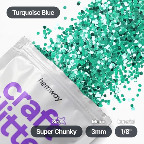 Craft Glitter Turquoise Blue 100g Super Chunky Glitter (100 grams)