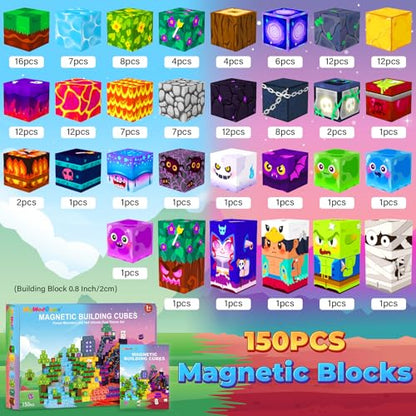 Magnetic Blocks Games Building Toys for 3 (150 Count)