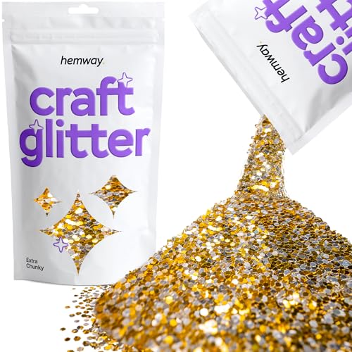 Craft Glitter Gold Silver 100g Extra Chunky Glitter (3.5 Ounce)