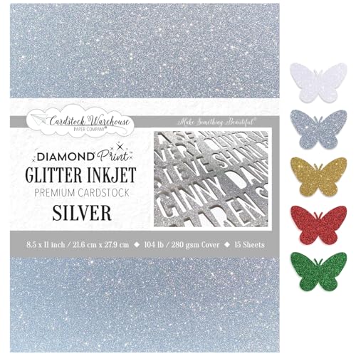 Cardstock Warehouse Diamond Print Inkjet Glitter (15 Count)