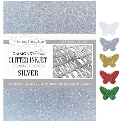 Cardstock Warehouse Diamond Print Inkjet Glitter (15 Count)