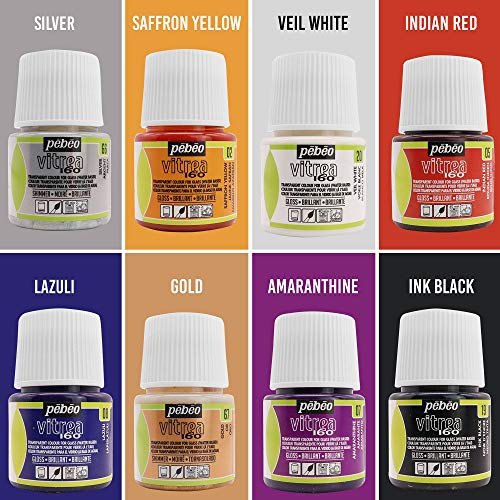 Pebeo Vitrea 160 Faux Stained Glass Paint Kit (12 Fl Oz)