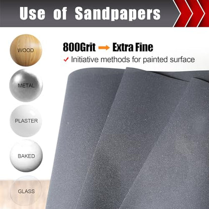 800 Grit Wet Dry Sandpaper (12 Count)