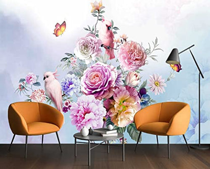Wall Murals Full of Romantic Leaves and Flower
