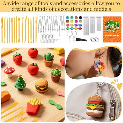148 Pcs Polymer Clays 62 Bright Colors Oven Bake Clay Non