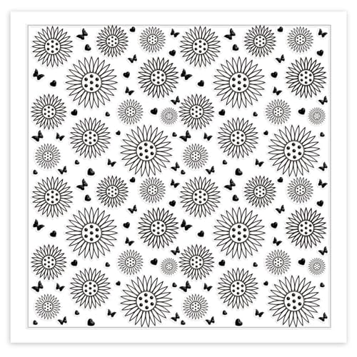 Sunflowers Polymer Clay Texture Sheets Butterfly Silicone Texture Stamp Love Heart Clay Texture Mat Modeling Pattern Pad Texture Sheets for Jewelry and Clay Earrings Tools