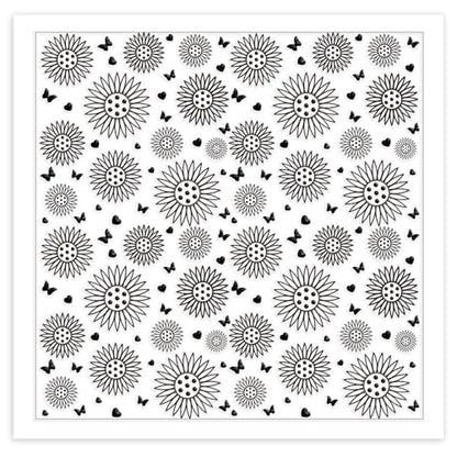 Sunflowers Polymer Clay Texture Sheets Butterfly Silicone Texture Stamp Love Heart Clay Texture Mat Modeling Pattern Pad Texture Sheets for Jewelry and Clay Earrings Tools