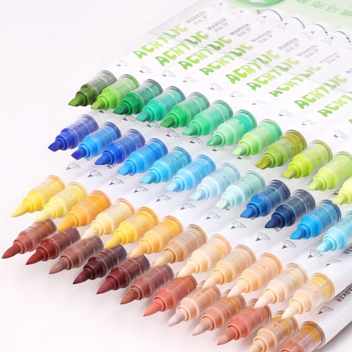 12 Colors Dual Tip Acrylic Paint Markers (12 Count)