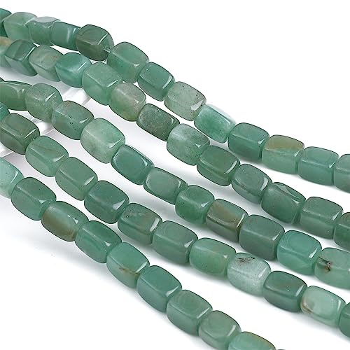 Natural Green Aventurine Cuboid Stone Loose Semi Gemstone Beads for Jewelry Making 8mmx12mm 38cm (33 Count)