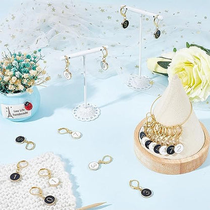 1 Box 20Pcs Number 1~9 Stitch Markers Charms Crochet Enamel Cute Removable Clip on Leverback Clasp Charm Locking Metal Knitting Markers for Weaving Sewing Knit Quilting DIY Zipper Pull
