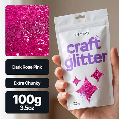 Craft Glitter Dark Rose Pink 100g Extra Chunky Glitter (3.5 Ounce)