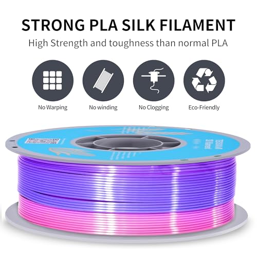 TECSONAR Silk Rainbow PLA 3D Printer Filament (35.274 Ounce)