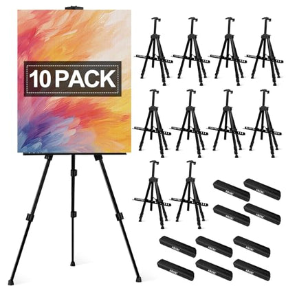 10 Pack Painting Display Easel Stand Portable Adjustable Metal Tripod (10 Count)