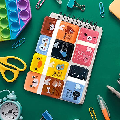 6 Pack Animal Theme Pencil Erasers with Cleanup Roller & Shaving Case (6 Count)