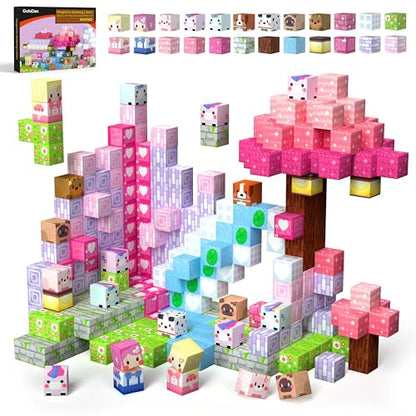 Magnetic Building Blocks Princess Castle for Girls Age 3+ Year Old (48 Count)