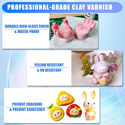 3 Packs Air Dry Clay Varnish (3 Count)