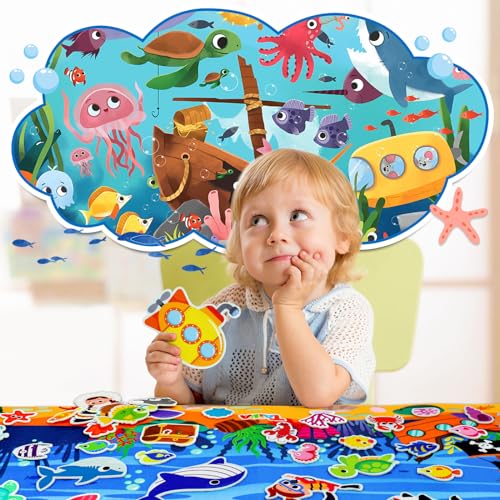70Pcs Ocean Creatures Felt Story Board Set (70 Count)