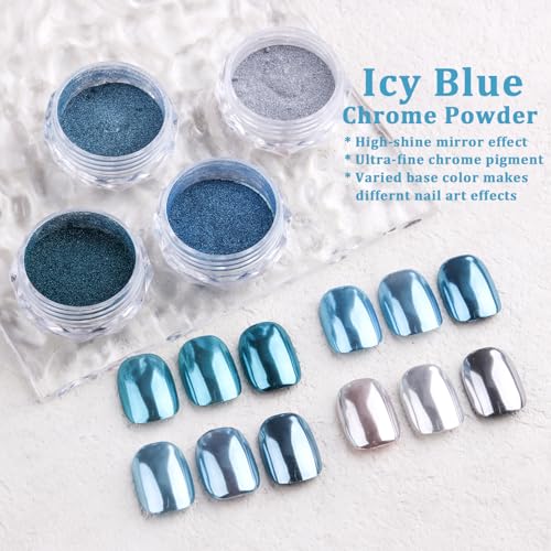 4 Colors Chrome Nail Powder Set