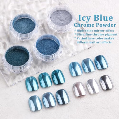4 Colors Chrome Nail Powder Set