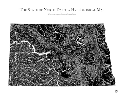 Hydrological River Map of North Dakota
