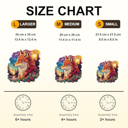 Colorful Star Wolf Puzzles Adults Gifts for Women Men Wooden 100 Pieces 8.5 * 8.5in