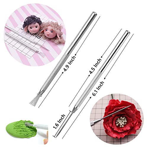 14PCS Ceramic Pottery Clay Ribbon Sculpting Tool Kit with Feather Wire Texture and Needle Detail Tools for Carving (14 Count)