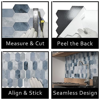 10 Sheet Peel and Stick Backsplash (9.68 Sq Ft)