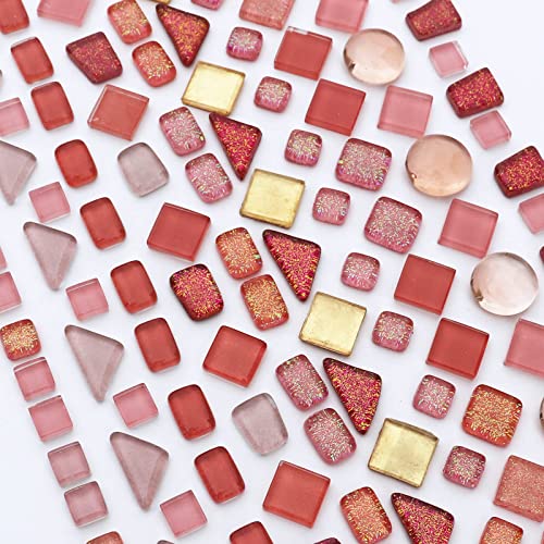 Assorted Pink Irregular Crystal Mosaic Tiles (9 Ounce)