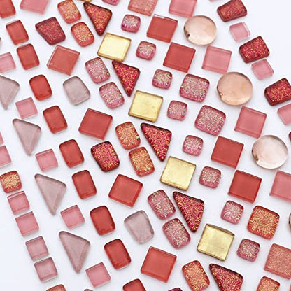 Assorted Pink Irregular Crystal Mosaic Tiles (9 Ounce)