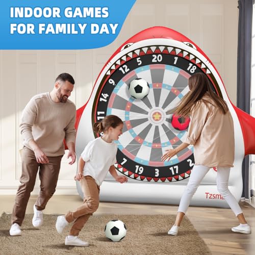Inflatable Game Outdoor Giant Dartboard for Soccer Large Carnival Outdoor Games Giant Outdoor Game Activities Giant Yard Soccer Darts Games Red (4 Count)