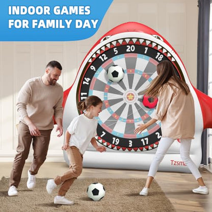 Inflatable Game Outdoor Giant Dartboard for Soccer Large Carnival Outdoor Games Giant Outdoor Game Activities Giant Yard Soccer Darts Games Red (4 Count)