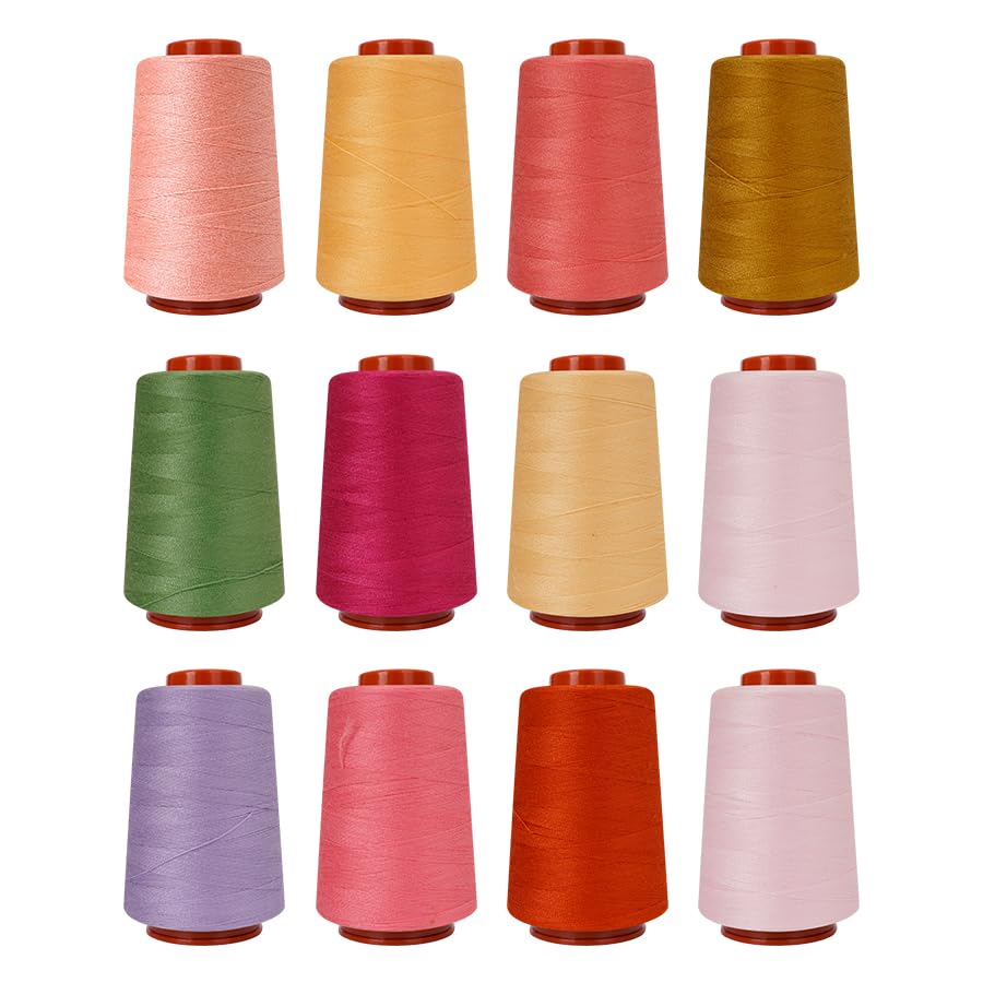 12PCS Sewing Thread Kit 30wt Spools (28800 Foot)