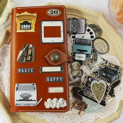 Vintage Junk Journal Items Kit Pre Cut Paper Cards Cutout Cardstock Art Aesthetic Decor Hollow Out Craft Elements Small Embellishments Supplies for Adults Scrapbook Pack