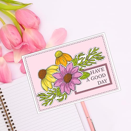 Daisy Flower Stamps and Dies and Layering Coloring Stencil Set (3 Count)