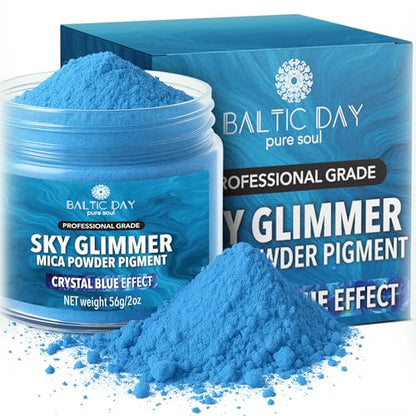 Sky Glimmer Light Blue Mica Powder 2 oz (2 Ounce)