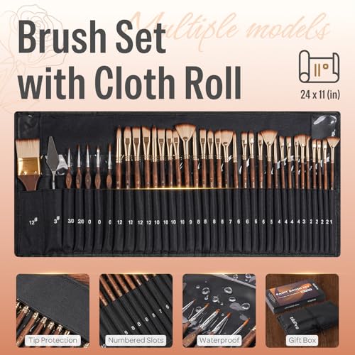 36pcs Paint Brush Set for Acrylic Painting (36 Count)