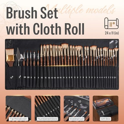 36pcs Paint Brush Set for Acrylic Painting (36 Count)