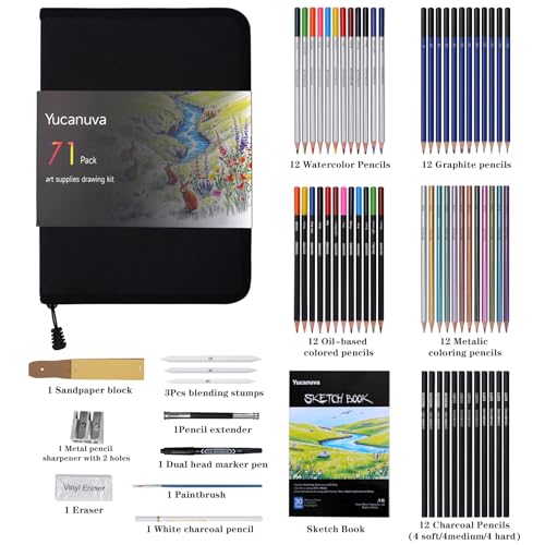 71Pack Drawing Supplies Sketching Kit (71 Count)
